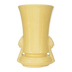 Vintage Art Deco Style Yellow Ceramic Urn Vase