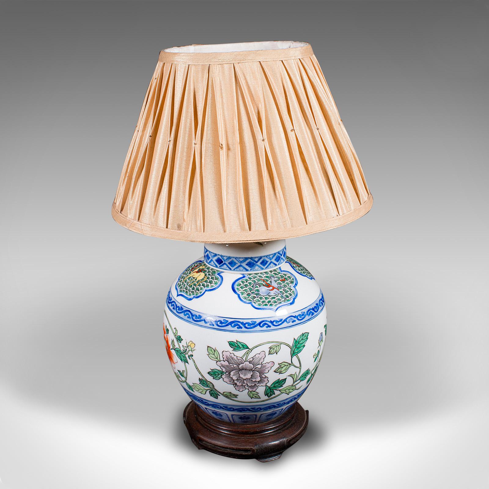 Vintage Art Deco Table Lamp, Chinese, Ceramic, Accent Light, Mid 20th Century In Good Condition For Sale In Hele, Devon, GB