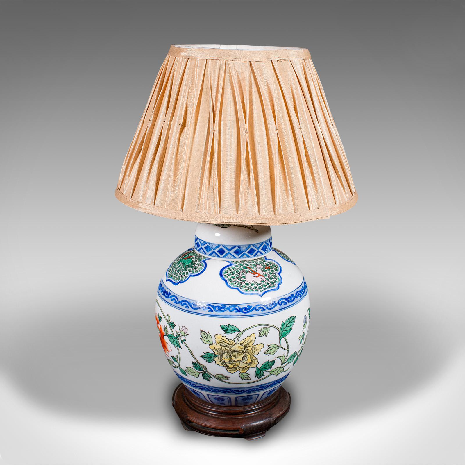 Vintage Art Deco Table Lamp, Chinese, Ceramic, Accent Light, Mid 20th Century For Sale 2