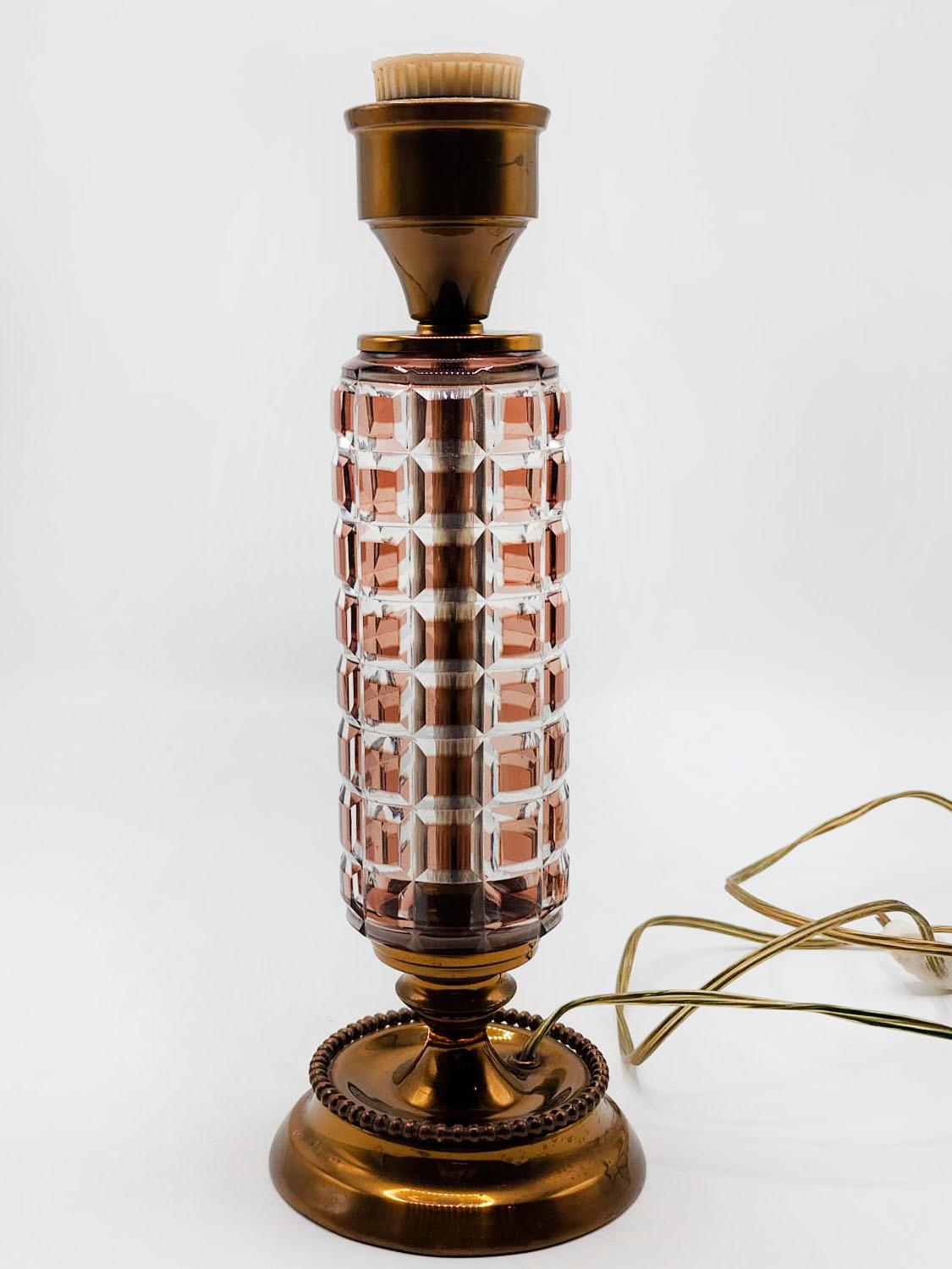 Glazed Vintage art deco table lamp from the 20th century For Sale