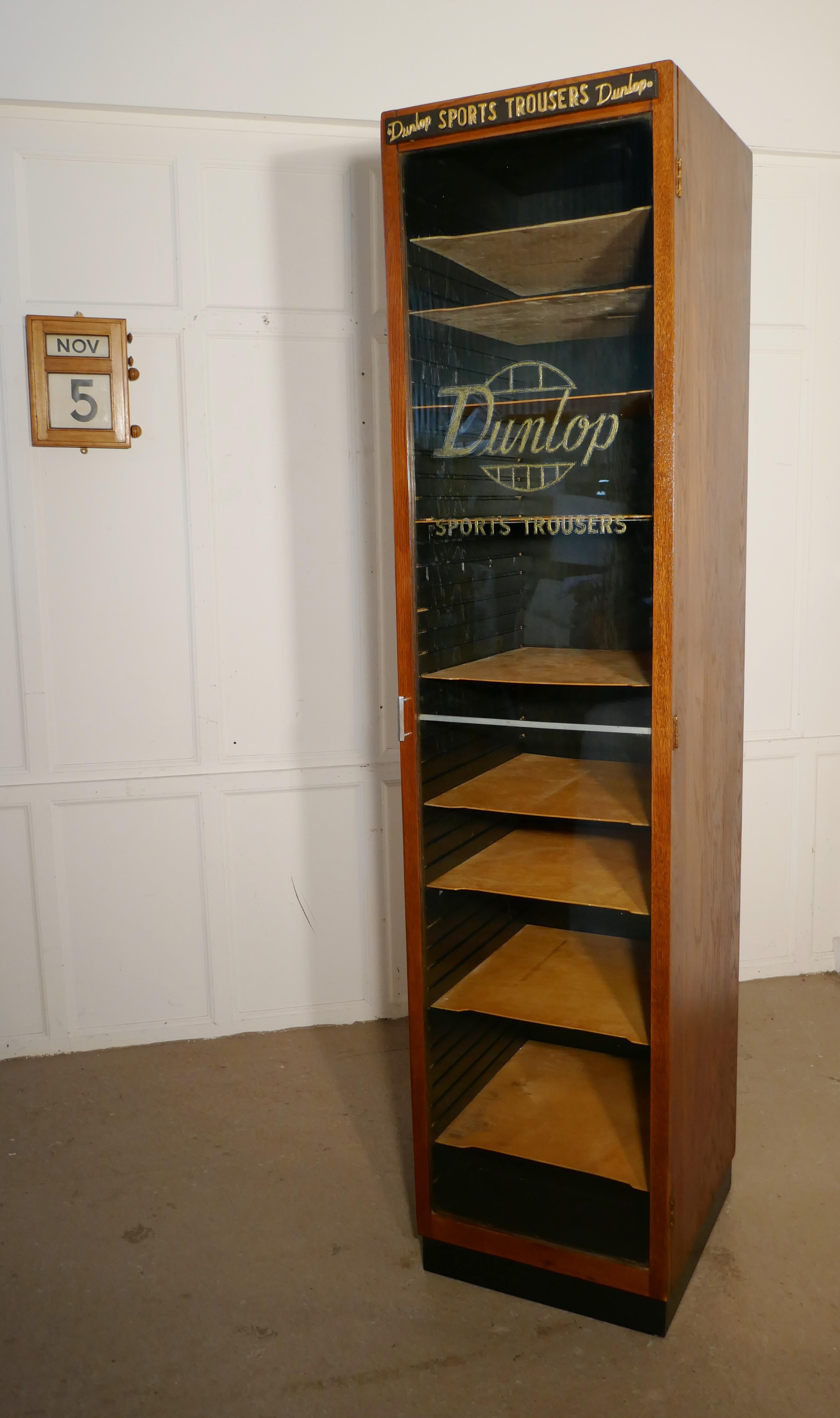 Vintage Art Deco Tall Haberdashery Dunlop Sports Cabinet In Good Condition In Chillerton, Isle of Wight