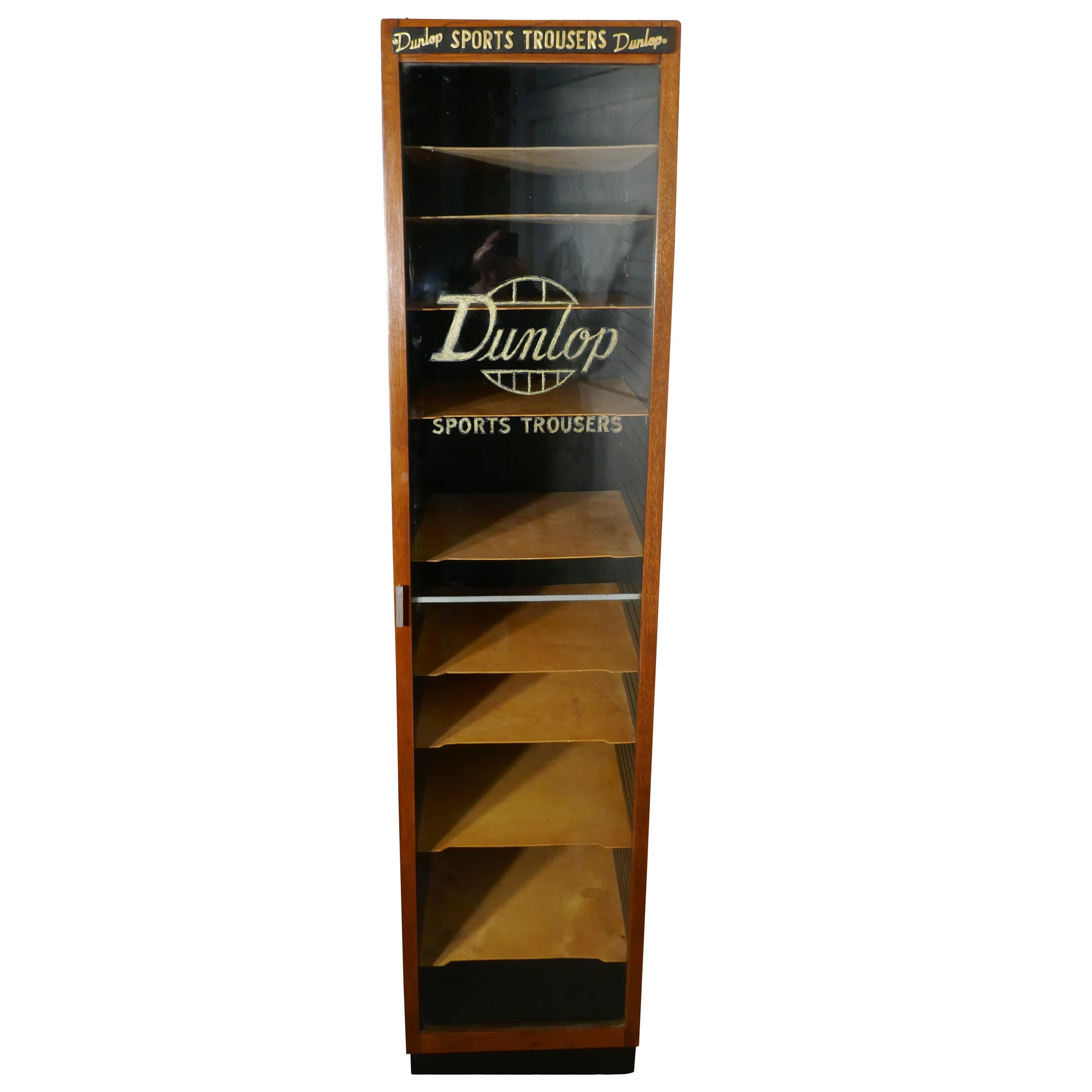 Vintage Art Deco Tall Haberdashery Dunlop Sports Cabinet