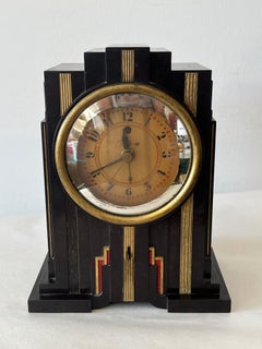 Vintage Art Deco Telechron Electroalarm  Skyscraper Desk Clock Bakelite