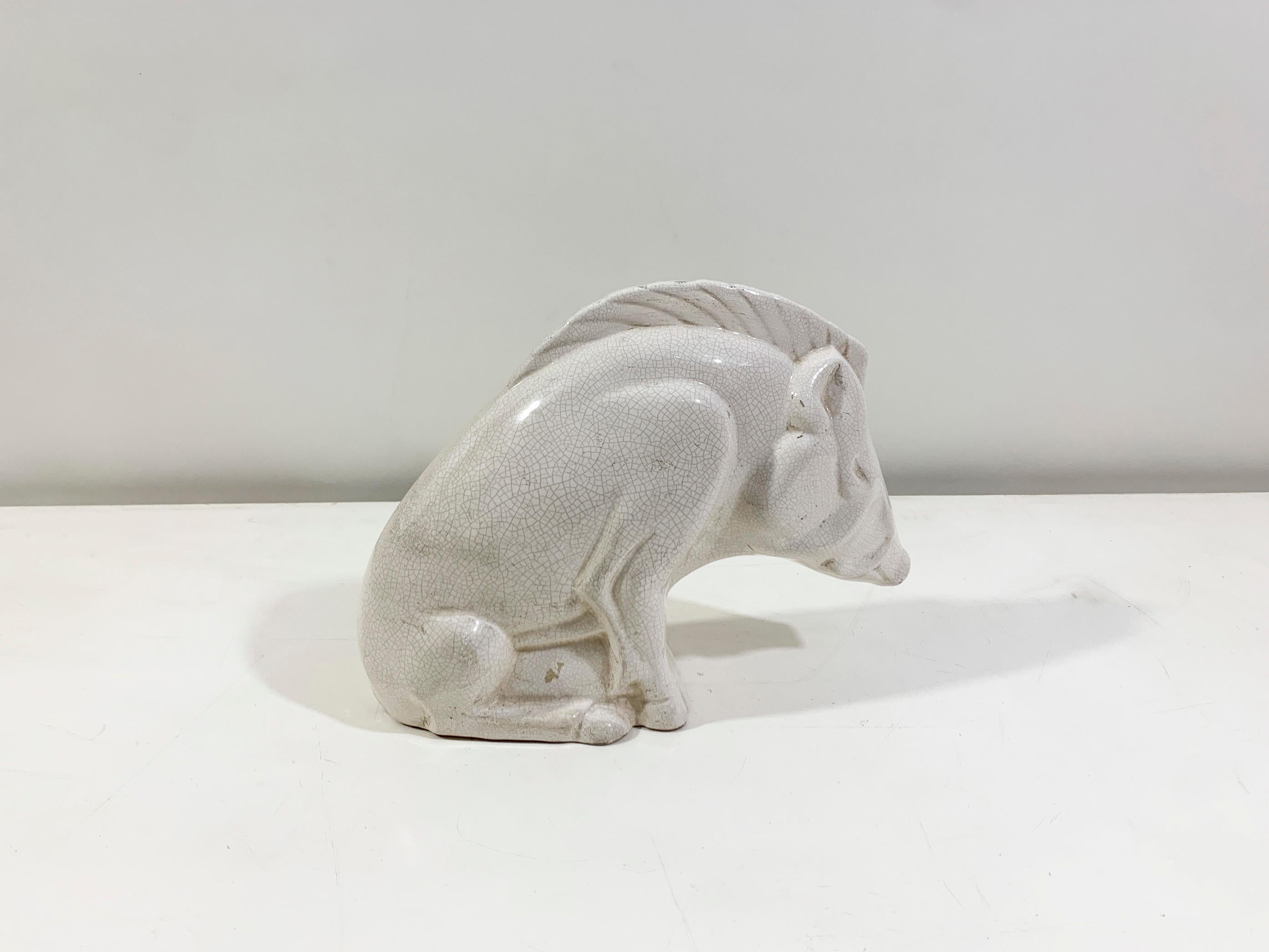 Vintage-Skulptur „The Wild Boar“ im Art déco-Stil, signiert „ LONGWY“ (Französisch) im Angebot