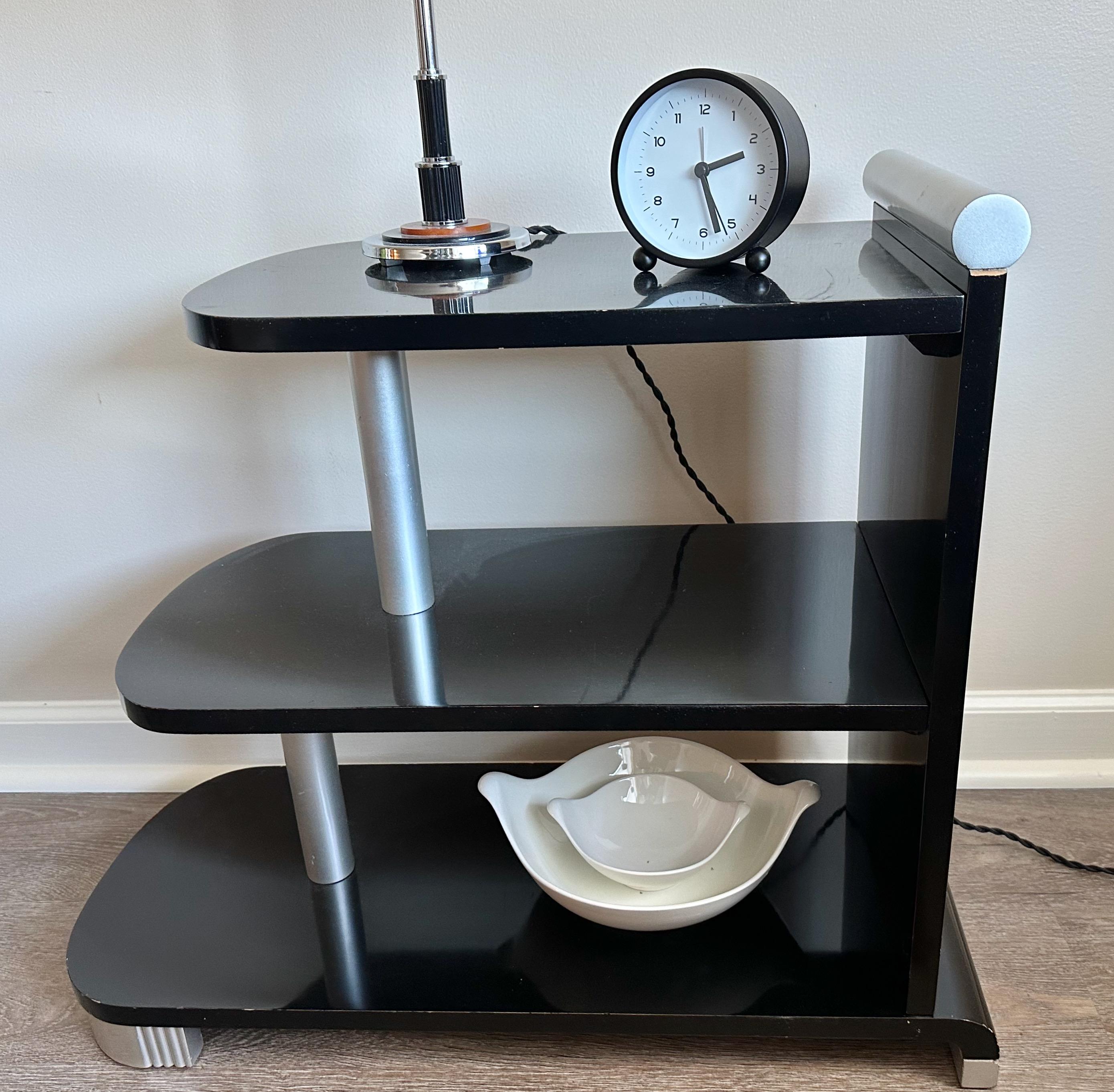 Vintage Art Deco Three Tier End Table For Sale 8
