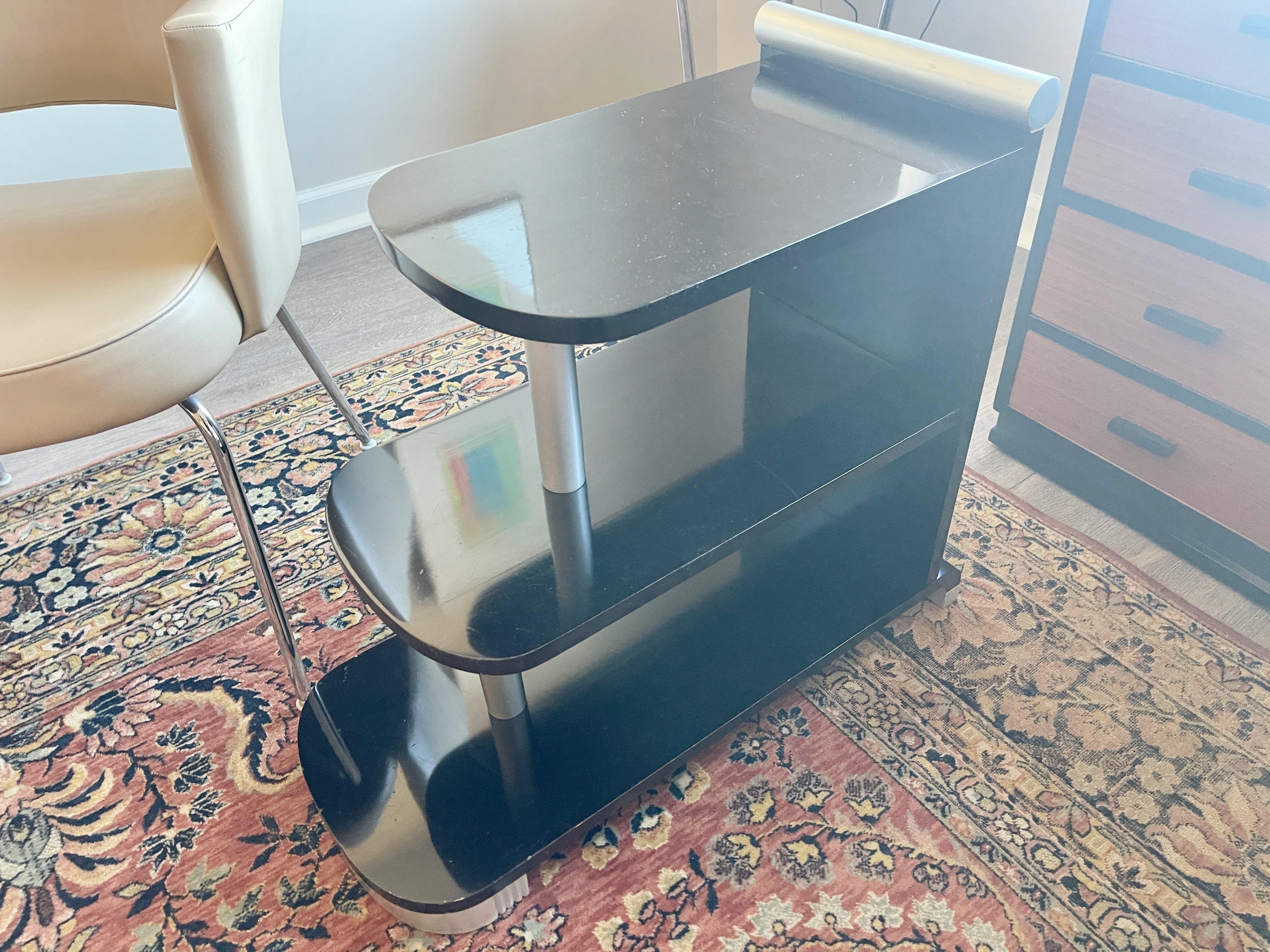 Painted Vintage Art Deco Three Tier End Table For Sale