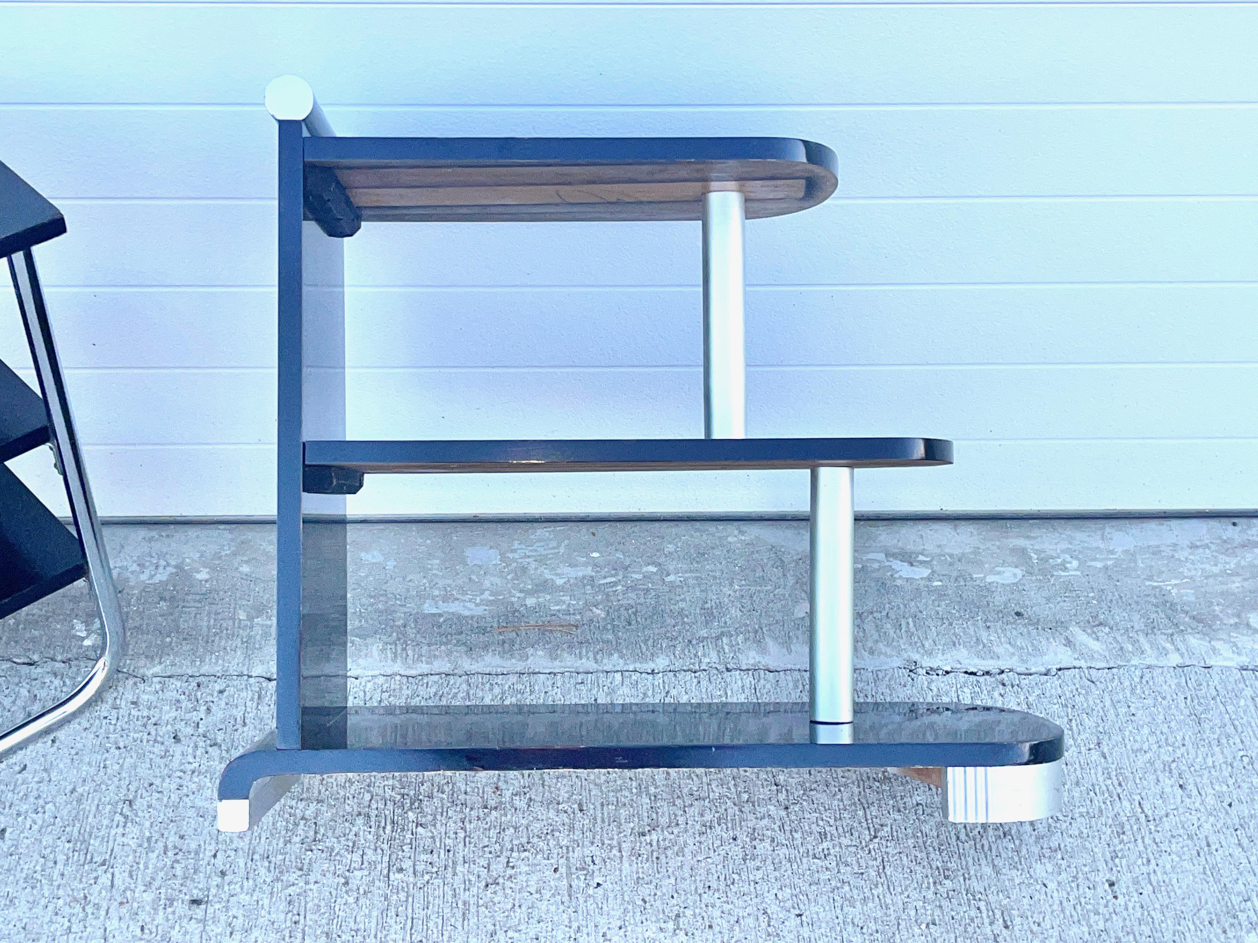 Vintage Art Deco Three Tier End Table For Sale 2