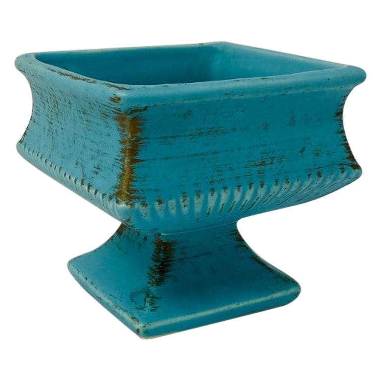 Vintage Art Deco Tiffany Blue Ikebana Vase 'Brush McCoy'