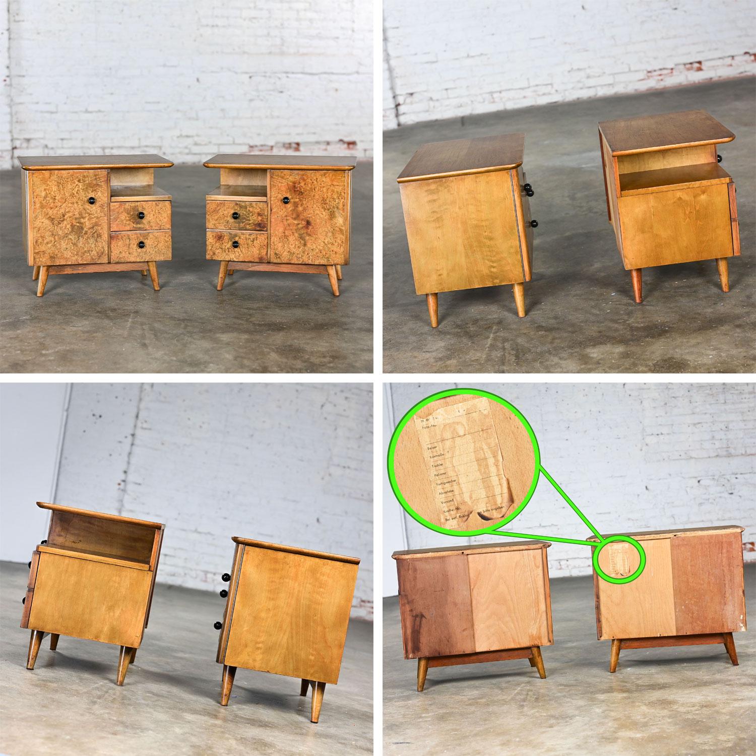 Vintage Art Deco to MCM Low Asymmetrical Nightstands or End Tables a Pair For Sale 12
