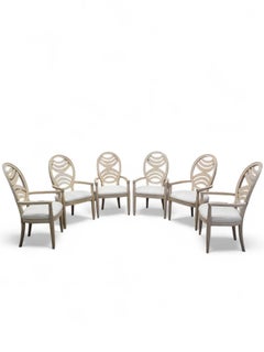 Art Deco Transitional Henredon Pickled Oak Omni Collection Dining Set -