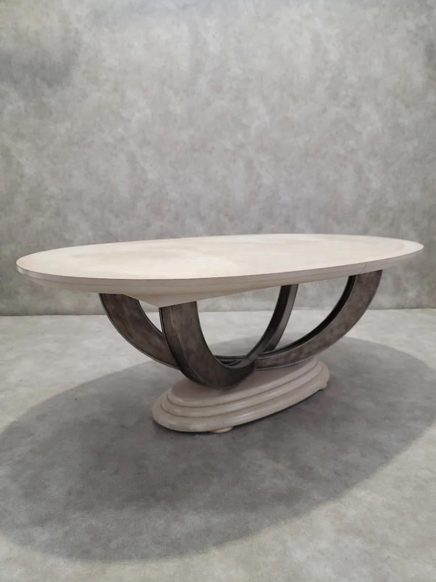 Unknown Art Deco Transitional Henredon Pickled Oak Omni Collection Dining Set - For Sale