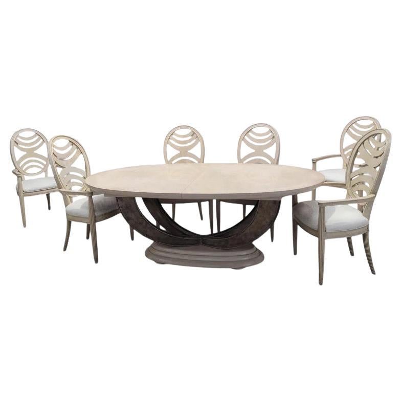 Set da pranzo di transizione Art Deco Henredon in Oak decapato - Collection'S
