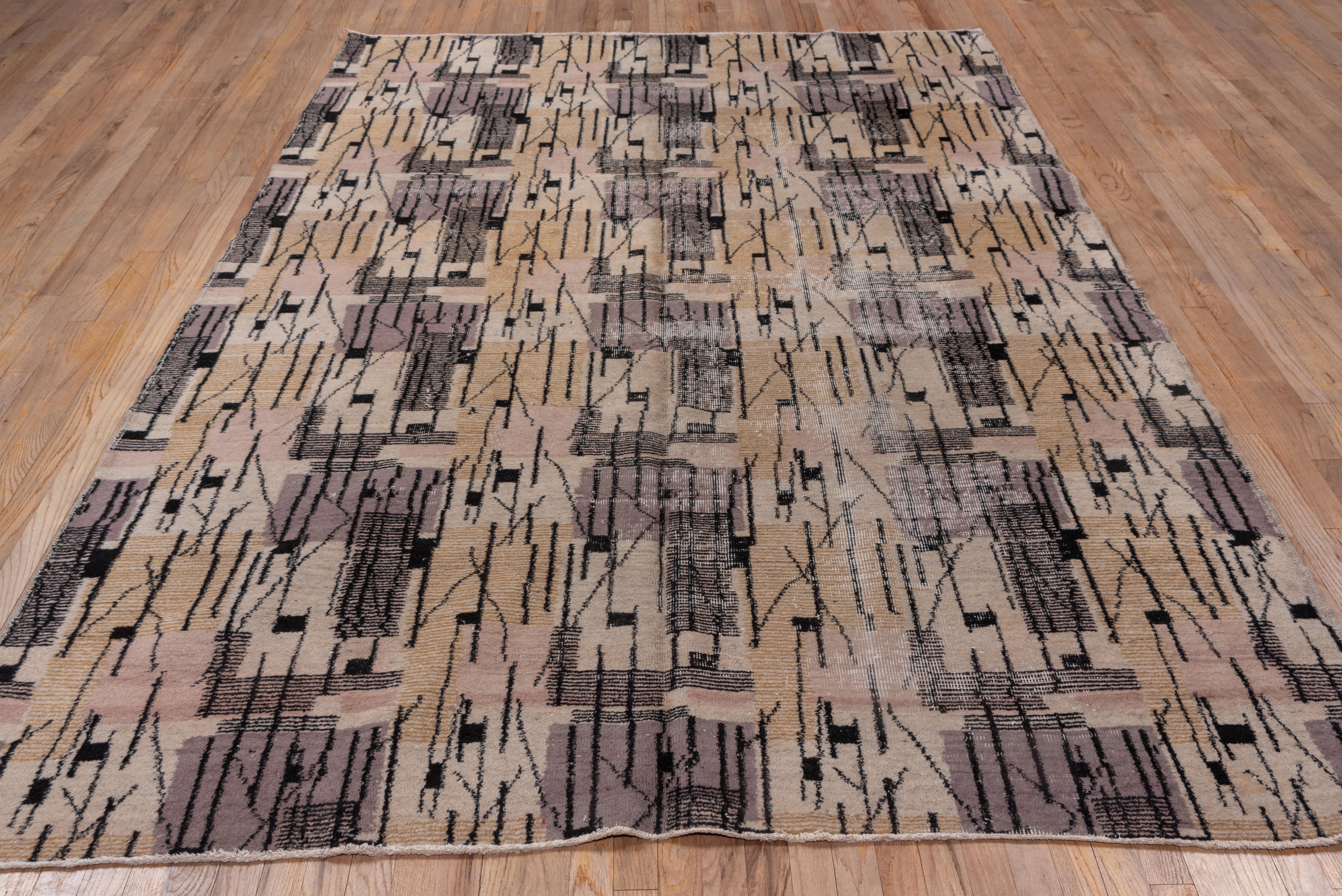 Mid-Century Modern Vintage Art Deco Turkish Carpet by Zeki Muran For Sale