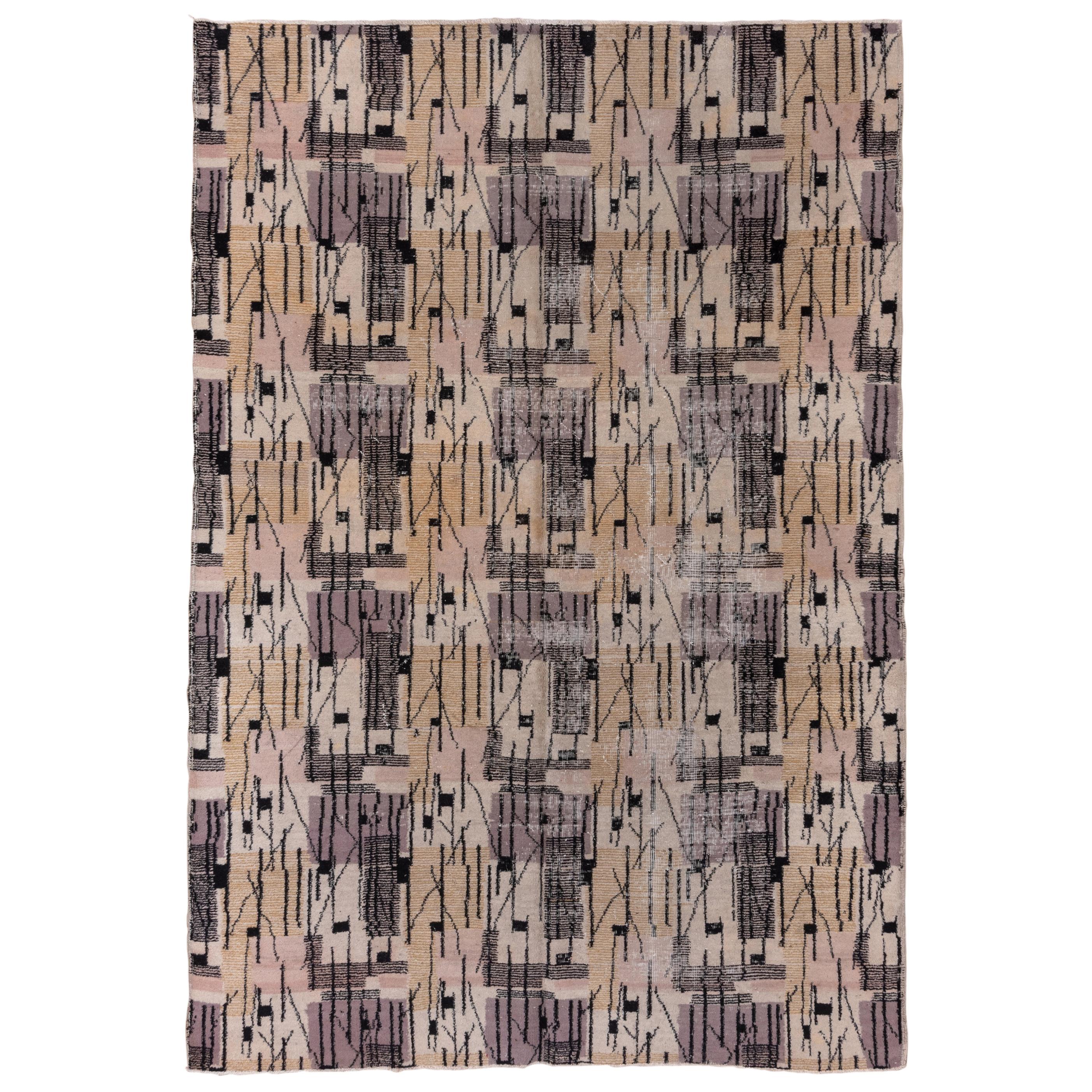 Türkischer Art-Déco-Teppich im Vintage-Stil von Zeki Muran