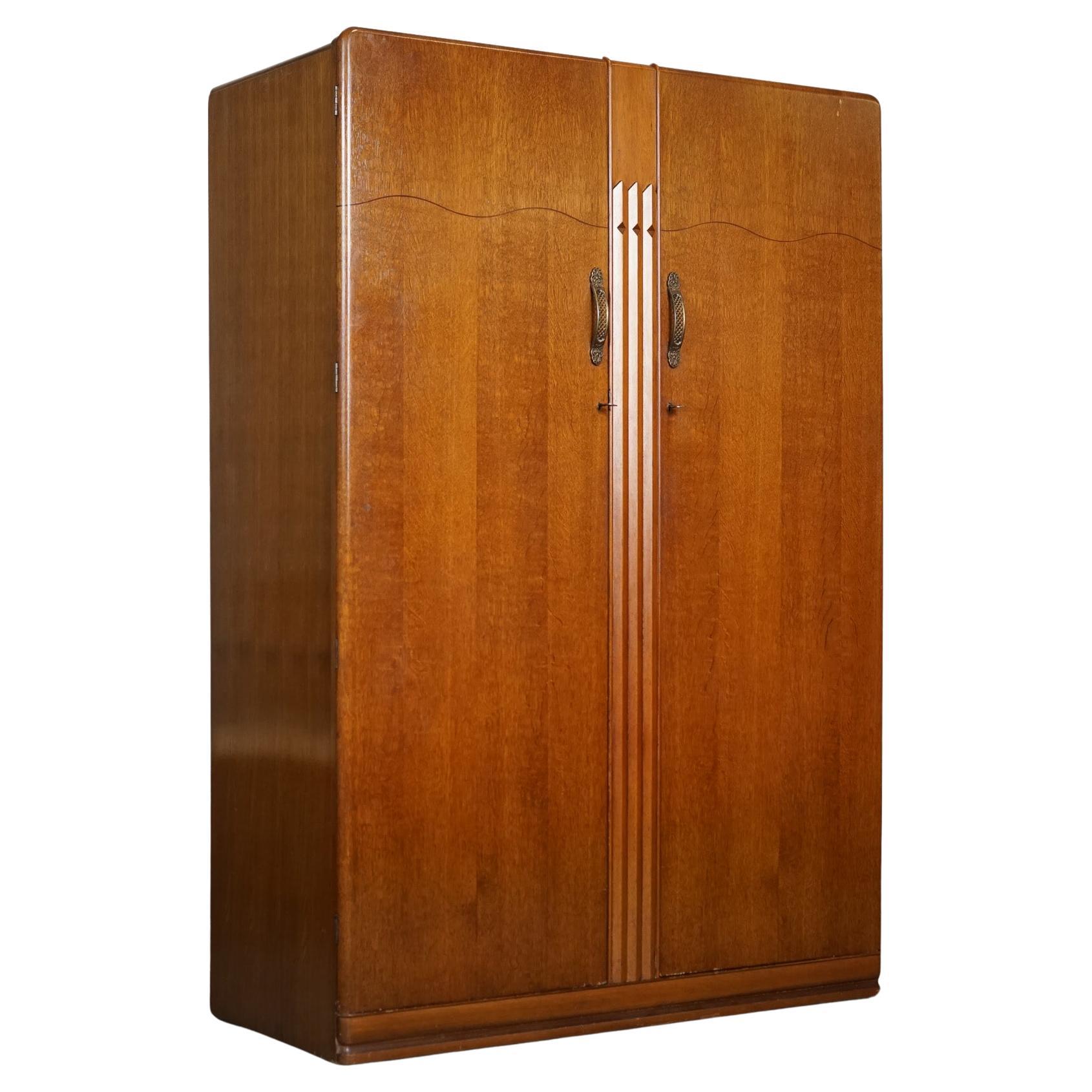 ViNTAGE ART DECO TWO DOOR WARDROBE BY LEBUS FURNITURE J1