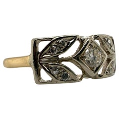 Vintage Art Deco Two Toned Diamond Band Size 7.5