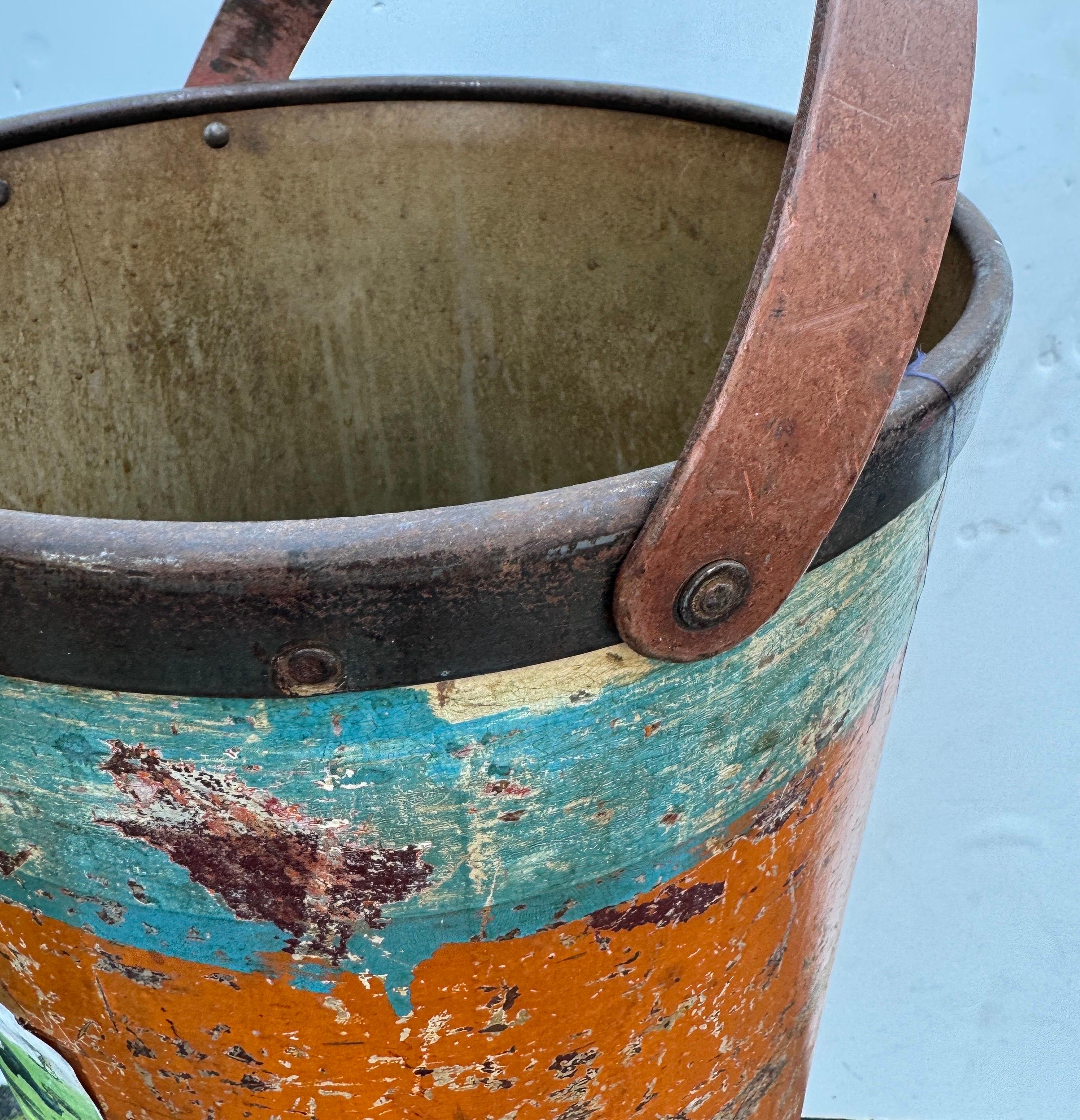 20th Century Vintage Art Deco Umbrella Cane Stand Barrel with Golfers For Sale
