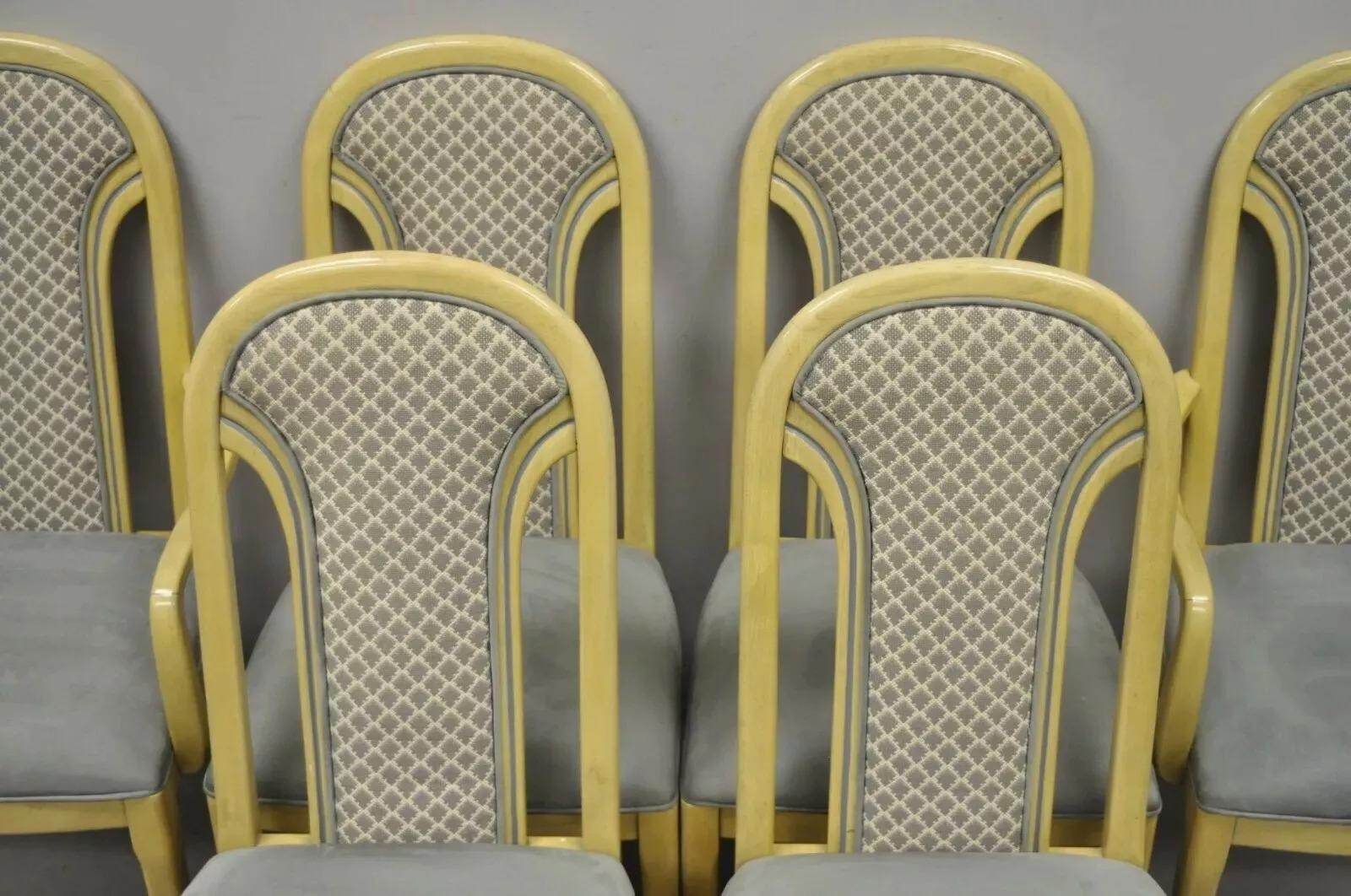 Art Déco Art of Vintage Sedie da pranzo laccate con schienale imbottito attr Henredon Set of 6 in vendita