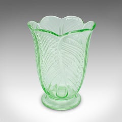 Vintage Art Deco Vase, English, Tulip Form, Glass Flower Pot, Early 20th Century