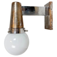 Vintage Art Deco Wall Light with Opal Glass, 1930s