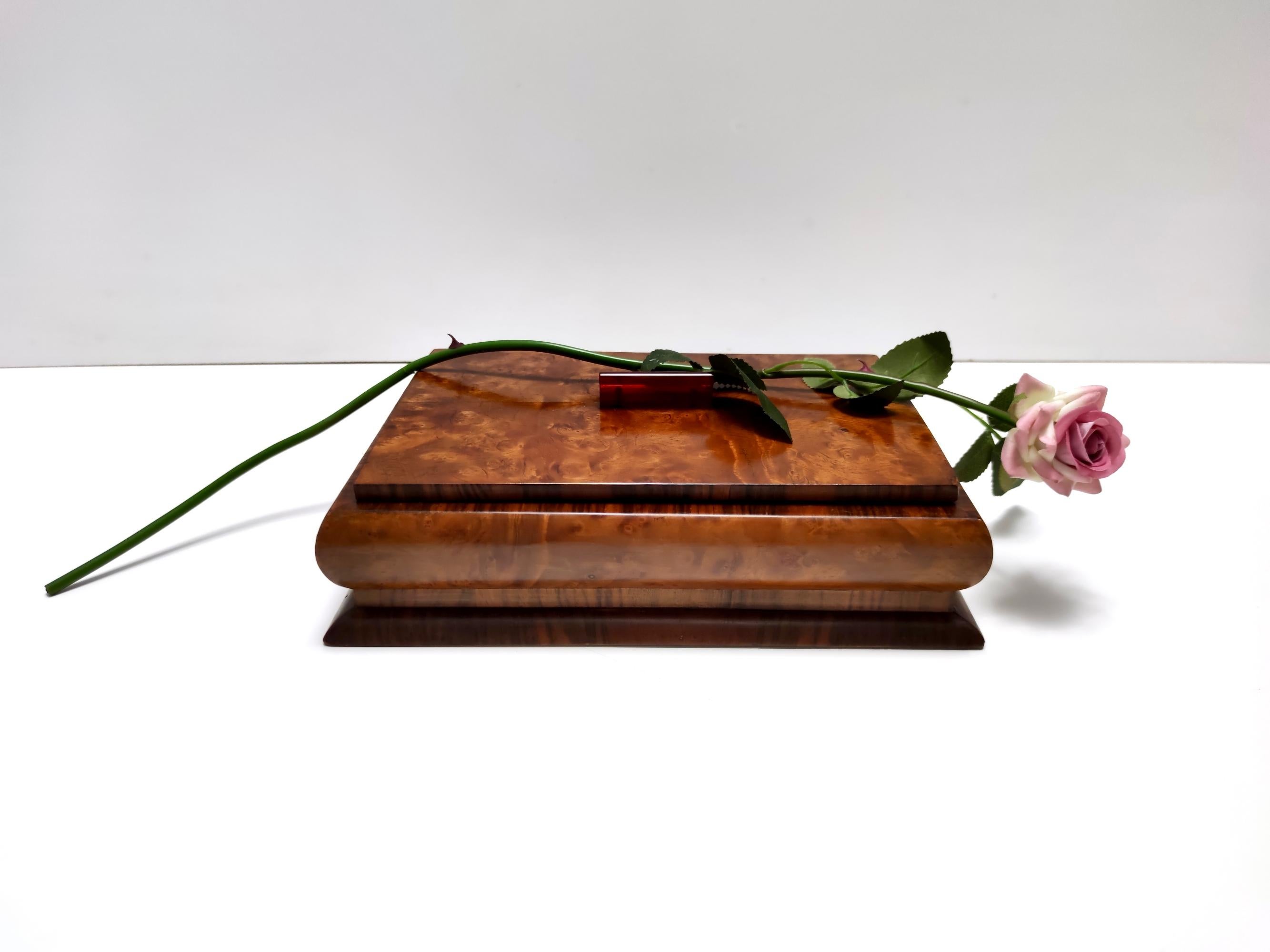 Mid-Century Modern Vintage Art Deco Walnut and Walnut-Root Box, Italy For Sale