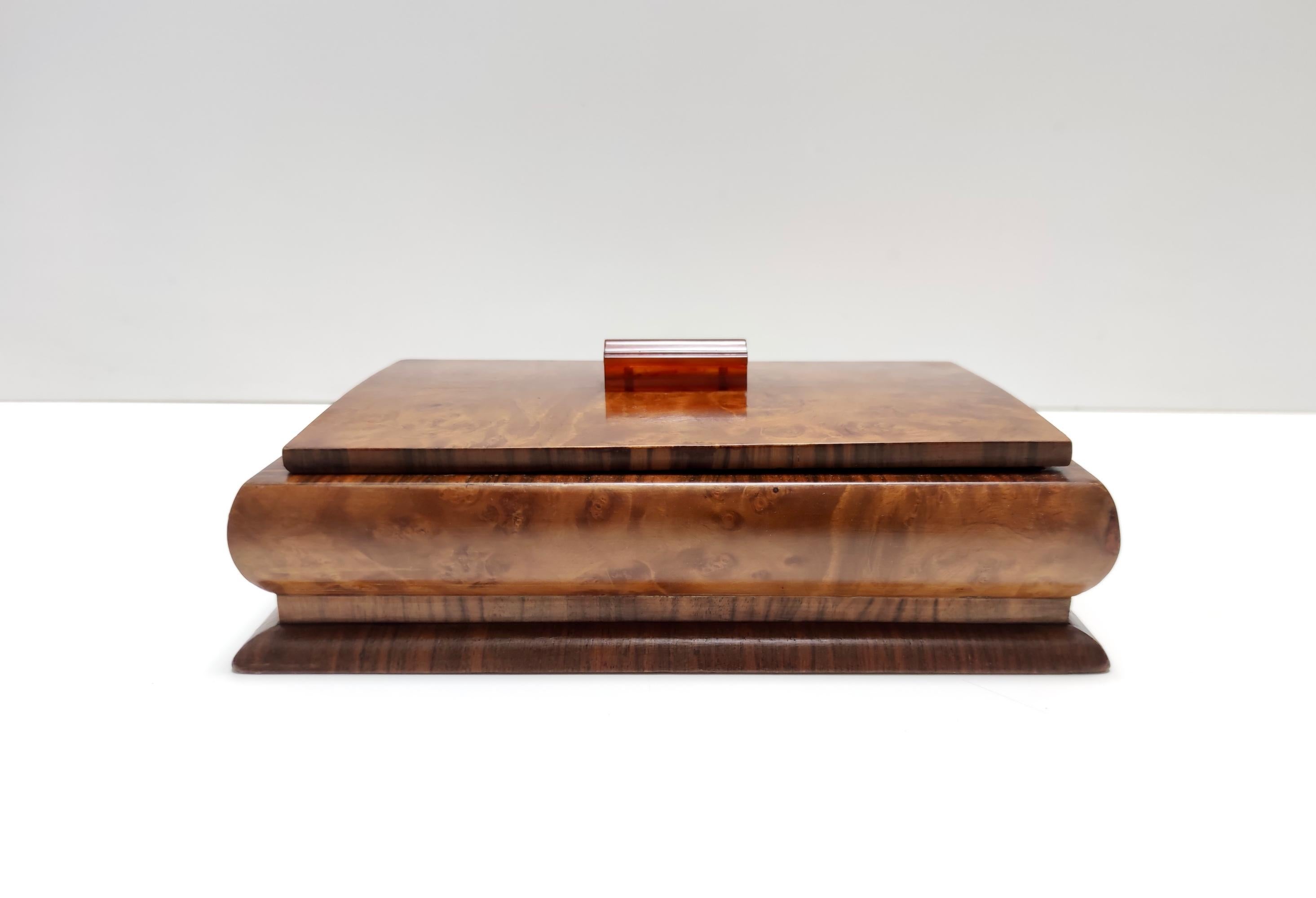 Vintage Art Deco Walnut and Walnut-Root Box, Italy In Excellent Condition For Sale In Bresso, Lombardy