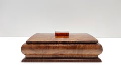 Rectangular Art Deco Walnut and Walnut-Root Box, Italy