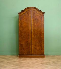 Vintage Art Deco Walnut Linen Cabinet or Hall Cupboard, 1930s