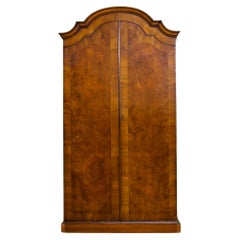 Vintage Art Deco Walnut Linen Cabinet or Hall Cupboard, 1930s