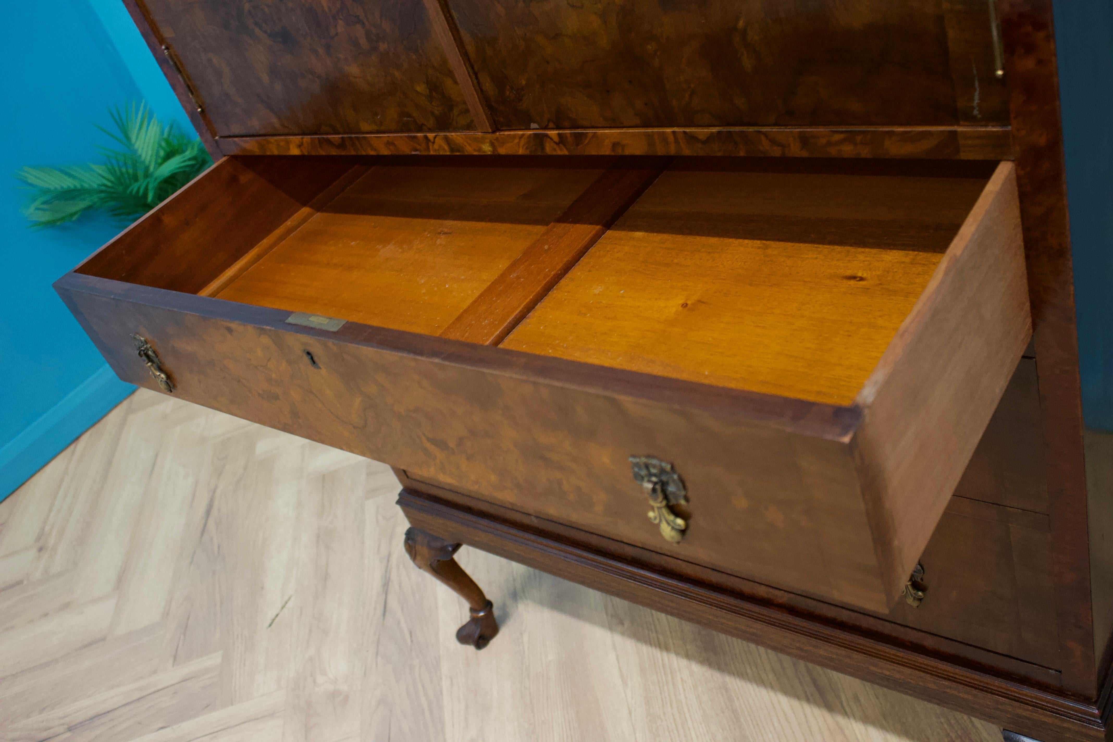 Vintage Art Deco Walnut Tallboy Chest Linen Cabinet Press Waring & Gillow, 1930s 1