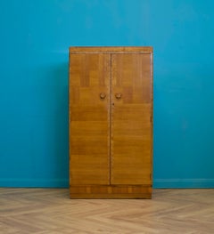 Vintage Art Deco Walnut Tallboy / Linen Cabinet Press, 1930s