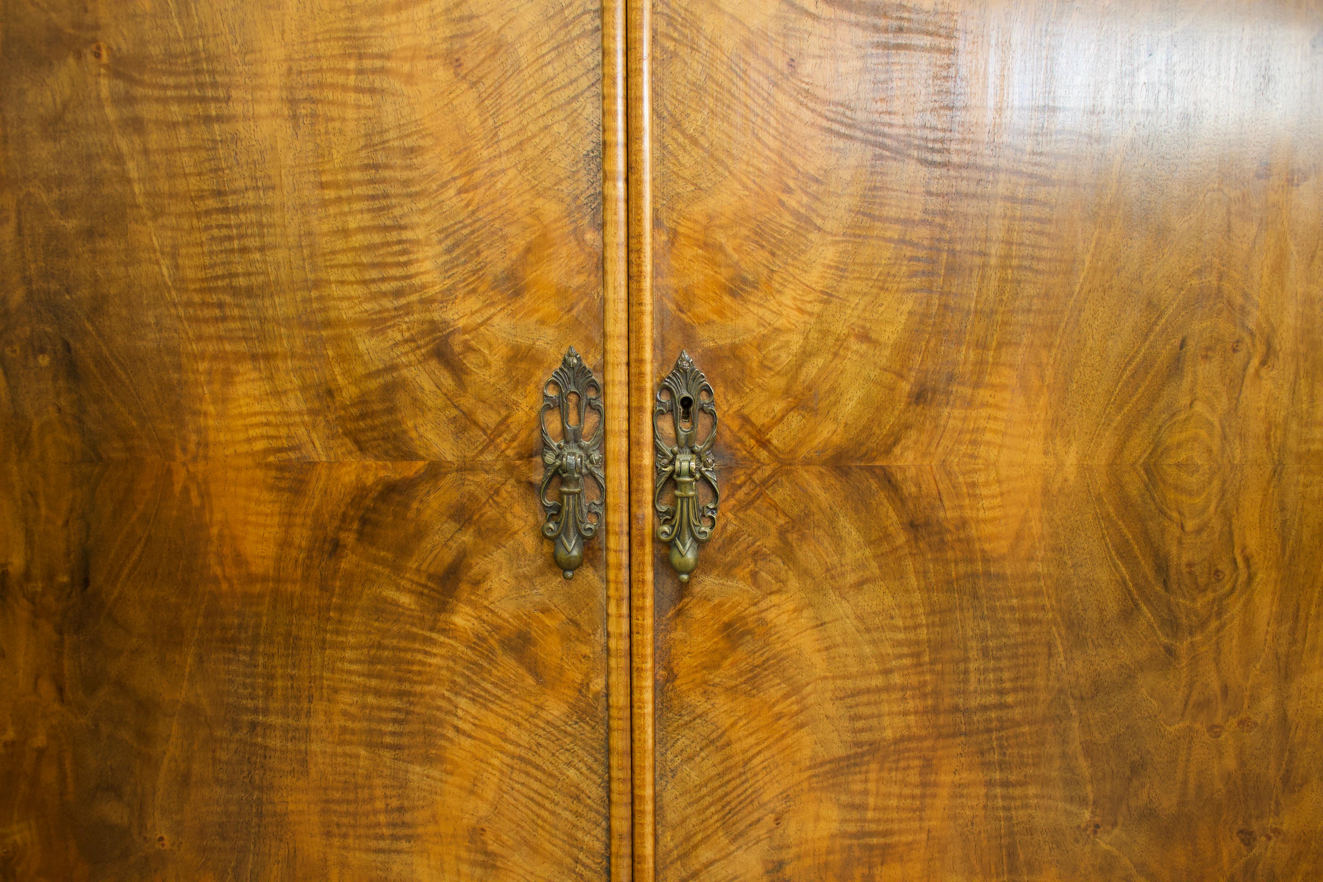 Mid-20th Century Vintage Art Deco Walnut Wardrobe Waring & Gillow. 1930s 1 of 3 of set