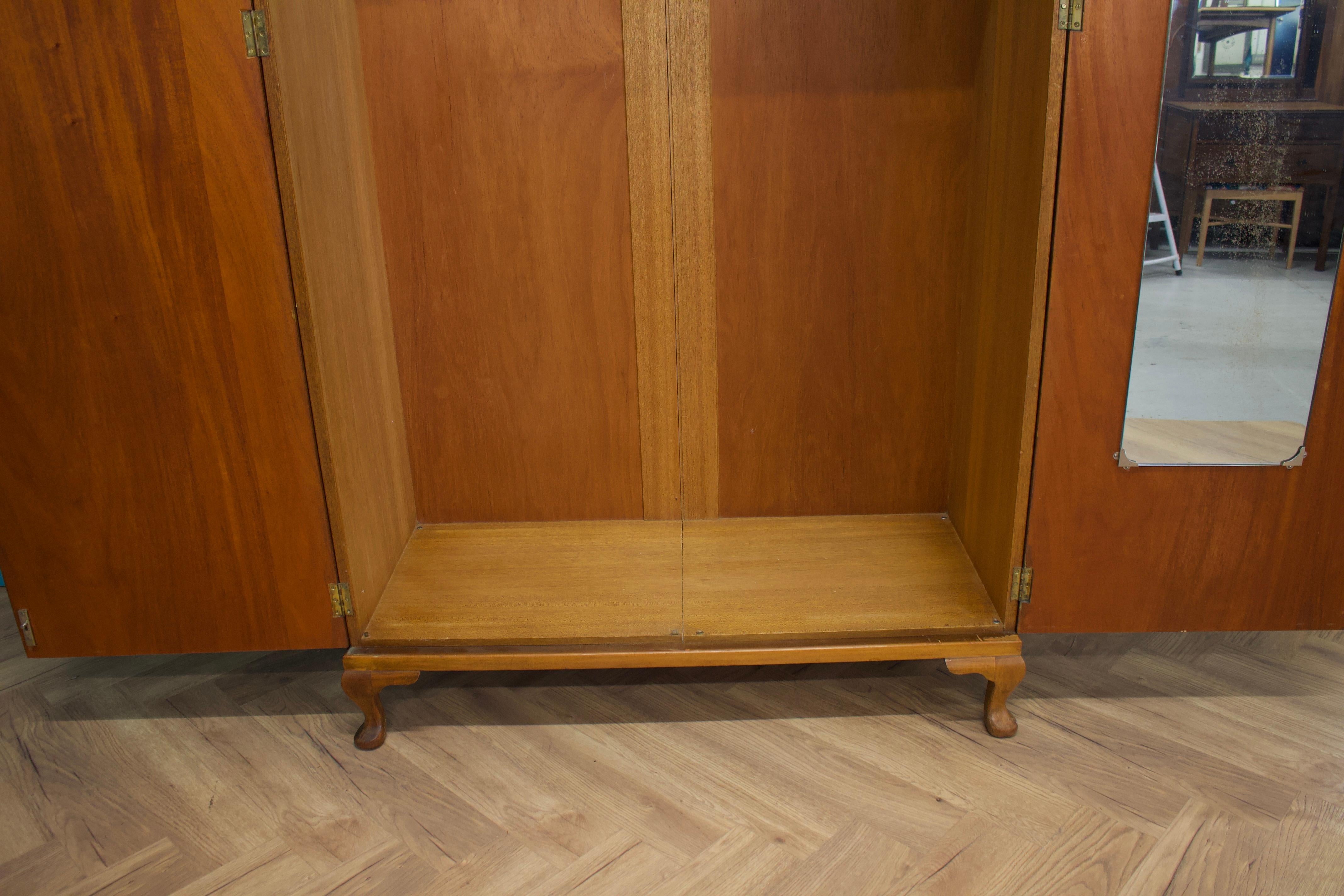 Vintage Art Deco Walnut Wardrobe Waring & Gillow. 1930s 1 of 3 of set 1