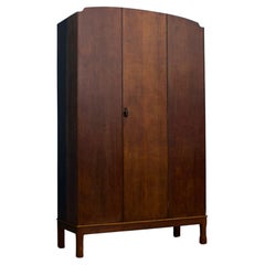Vintage Art Deco Wardrobe in Oak in the manner of Heals, 1930s