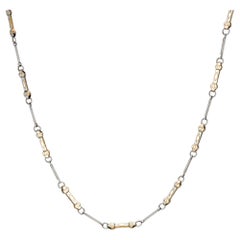 Vintage Art Deco White Enamel Necklace Platinum Fob Chain Jewelry