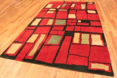 Alfombra Vintage Art Decó Wilton. Tamaño: 2,01 m x 3,1 m (6 pies y 7 pulgadas x 10 pies y 2 pulgadas)