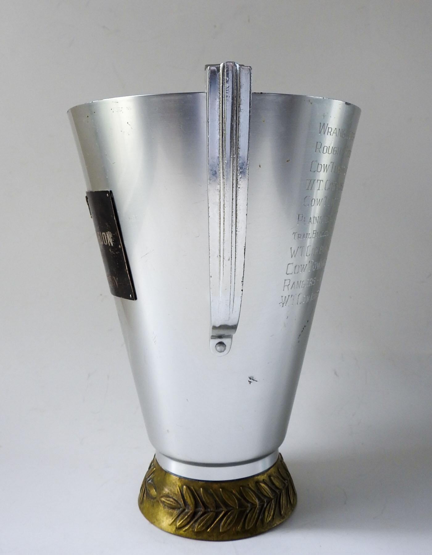 Art Deco Weinkühler-Klammer-Trophäe mit Longhorn-Plakette im Angebot 3
