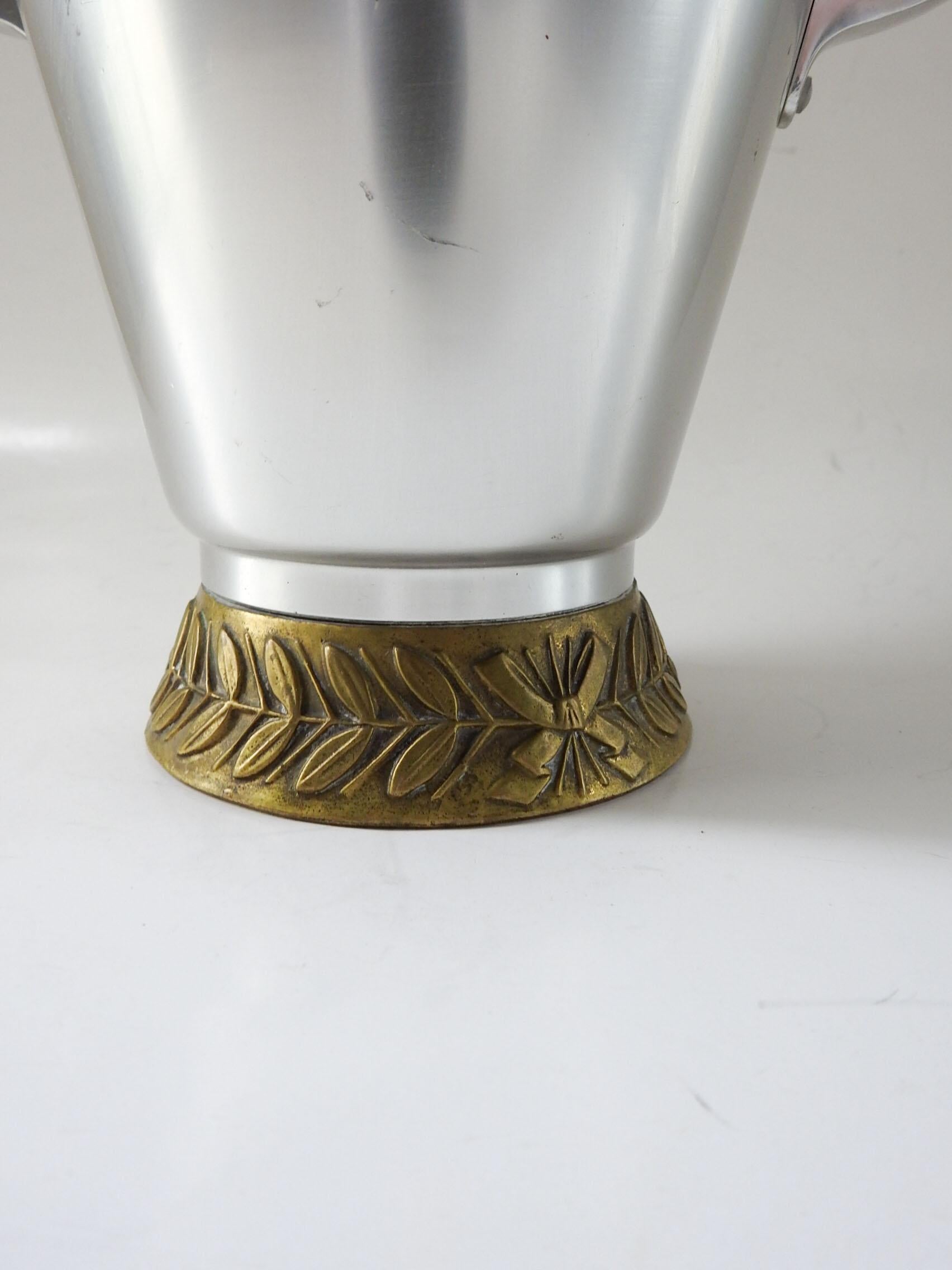 Vintage Art Deco Wine Cooler Bucket Trophy Longhorn Plaque For Sale 3