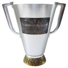 Vintage Art Deco Cubo Enfriador de Vino Trofeo Longhorn Placa