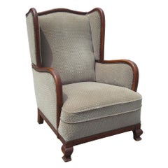 Vintage Art Deco Wing Armchair