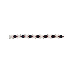 Vintage Art Deco with Red and Black Diamante Bracelet, circa 1960s