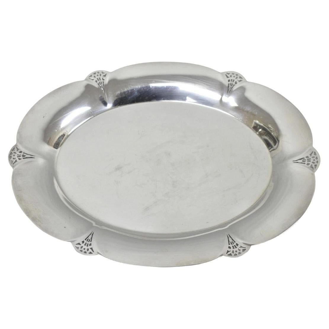 Vintage Art Deco WM Rogers 411 Silver Plated Small Oval Scalloped 11" Dish Tray