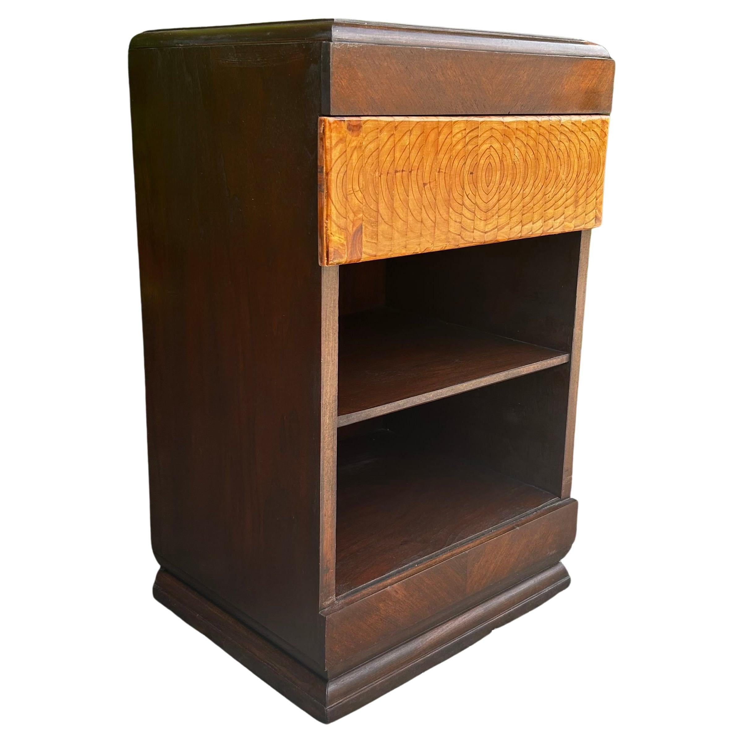 Vintage Art Deco Wood Side Table  For Sale