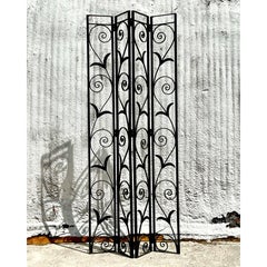 Vintage Art Deco Wrought Iron Screen