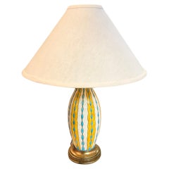 Antique Art Deco Yellow and White Lamp by Charles Catteau for Boch, 1923