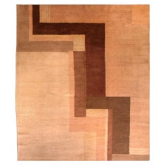 One-of-a-kind Vintage Art Deco Decorative Area Rug in Brown Shades
