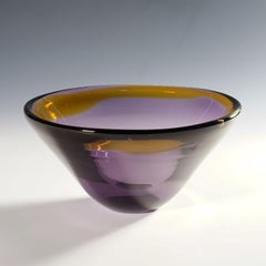 Vintage Art Glas Bowl by Willy Johannsen for Hadeland (attr.) 1957