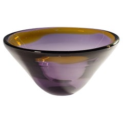 Vintage Art Glas Bowl by Willy Johannsen for Hadeland (attr.) 1957