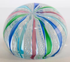 Fratelli Toso Murano rubans décoratifs italiens poids en papier tourbillonnant Desig