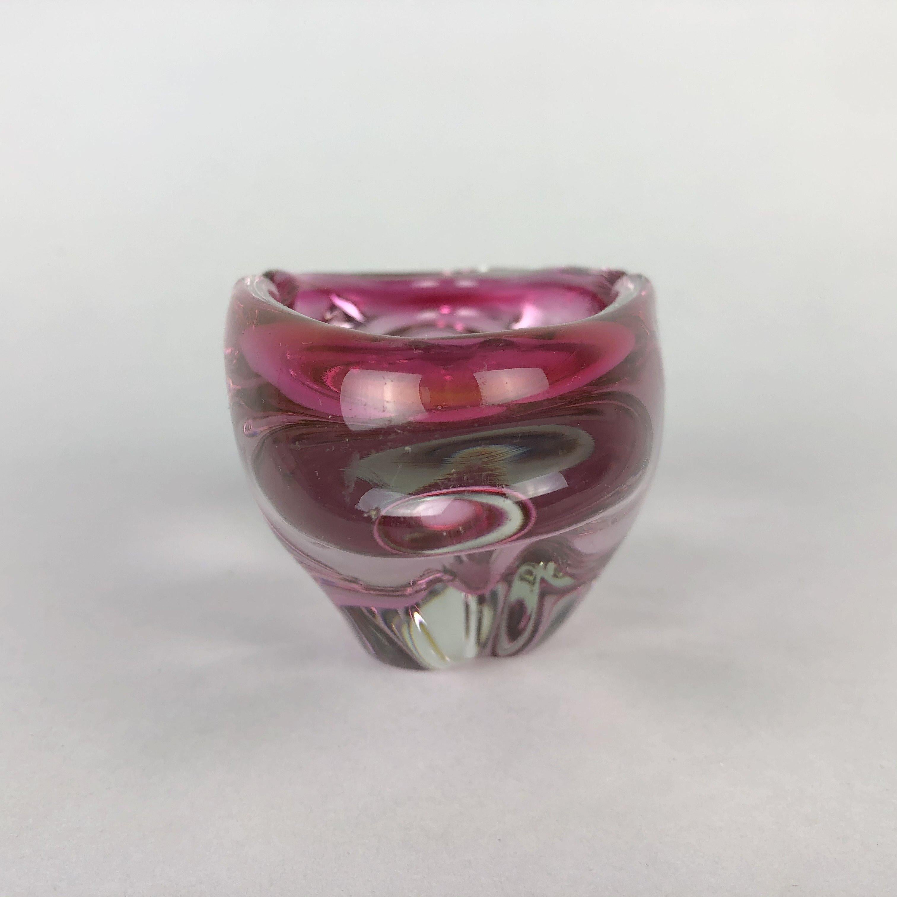 Mid-Century Modern Vintage Art Glass Ashtray from Czechoslovakia, 1960's For Sale